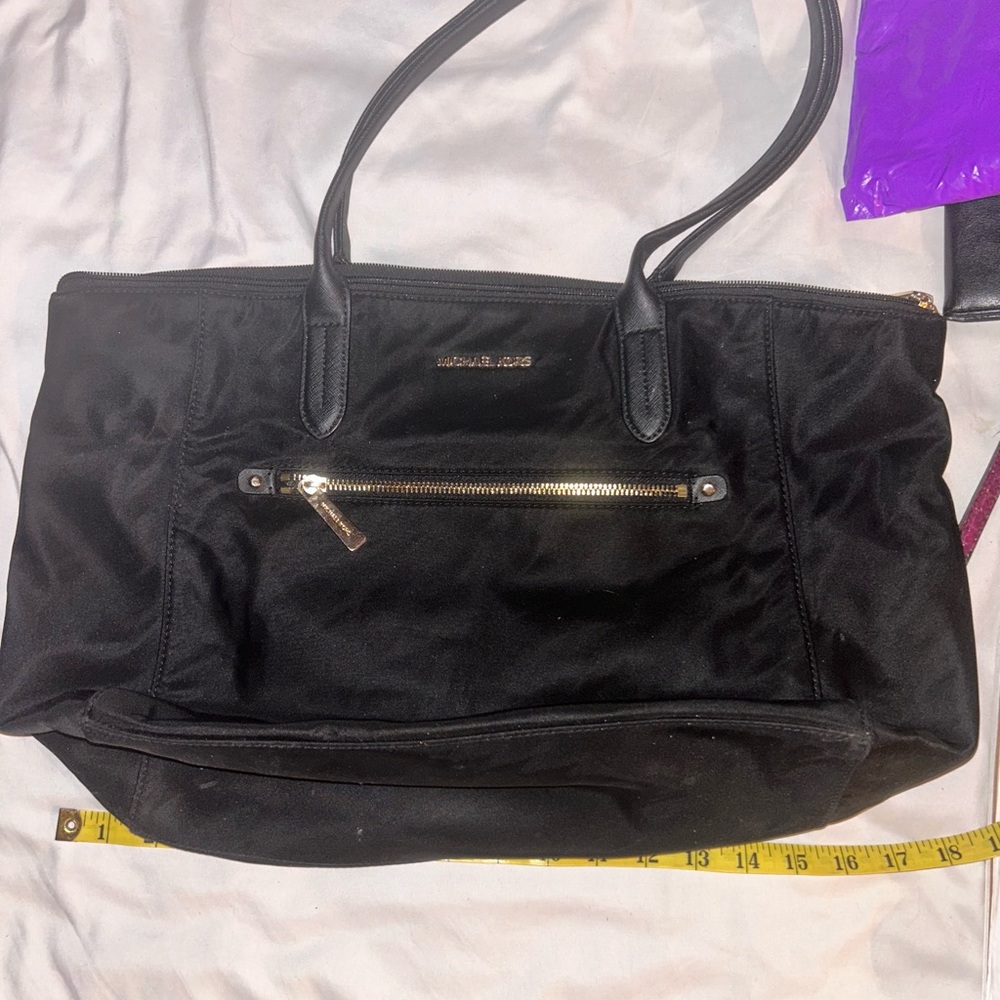 Michael Kors Black Tote with Gold Accents